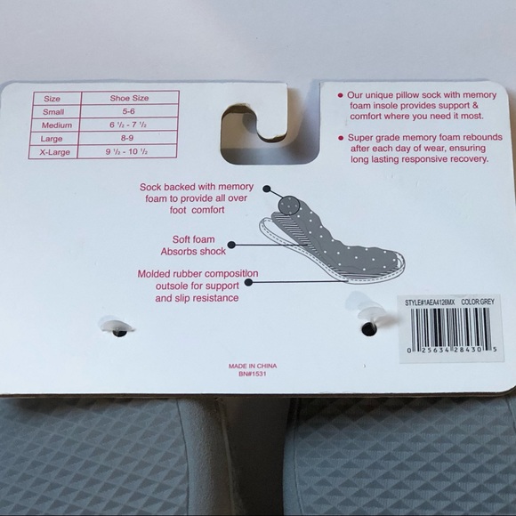 AEROSOLS Memory Foam Slippers / House Shoes Mule Style Gray & White Sz Small 5-6 - Picture 7 of 7